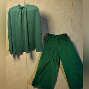 Elegant Green Blouse & Matching Pants - 2 piece Set